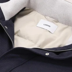 Lardini Daunenjacke mit Wolle & Kaschmir blau Daunenmantel