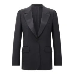 Lardini Klassischer Blazer aus Woll-Mix schwarz Blazer