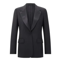 Lardini Klassischer Blazer aus Woll-Mix schwarz Blazer