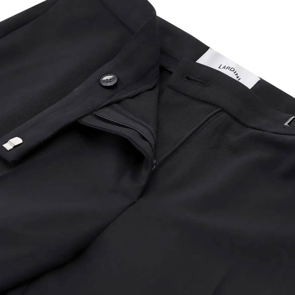 Lardini Regular-Fit Stoffhose aus Woll-Mix schwarz Hosenanzug