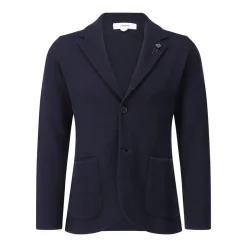 Lardini Sakko mit Zick-Zack-Muster blau Anzugjacke