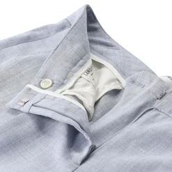 Lardini Stoffhose aus Wolle, Seide & Leinen blau Hosenanzug