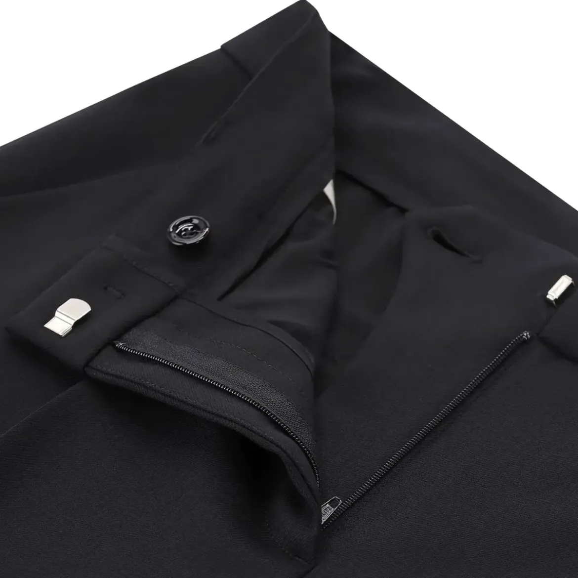 Lardini Straight-Fit Stoffhose schwarz Hosenanzug