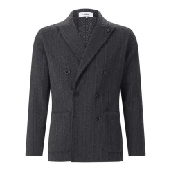Lardini Stricksakko aus Schurwolle grau Anzugjacke