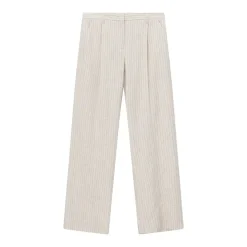 Lardini Weite Stoffhose mit Nadelstreifen beige Stoffhose