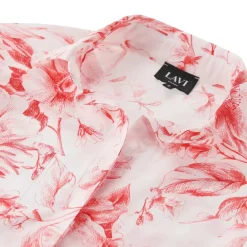 Lavi Kurzarmbluse Cedro mit floralem Muster weiß Bluse