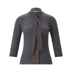 Lemaire T-Shirt mit Bindedetail grau T-Shirt