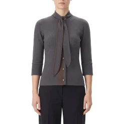 Lemaire T-Shirt mit Bindedetail grau T-Shirt