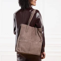 Liebeskind Berlin Amy Suede Vegan Neutral Grey Tote