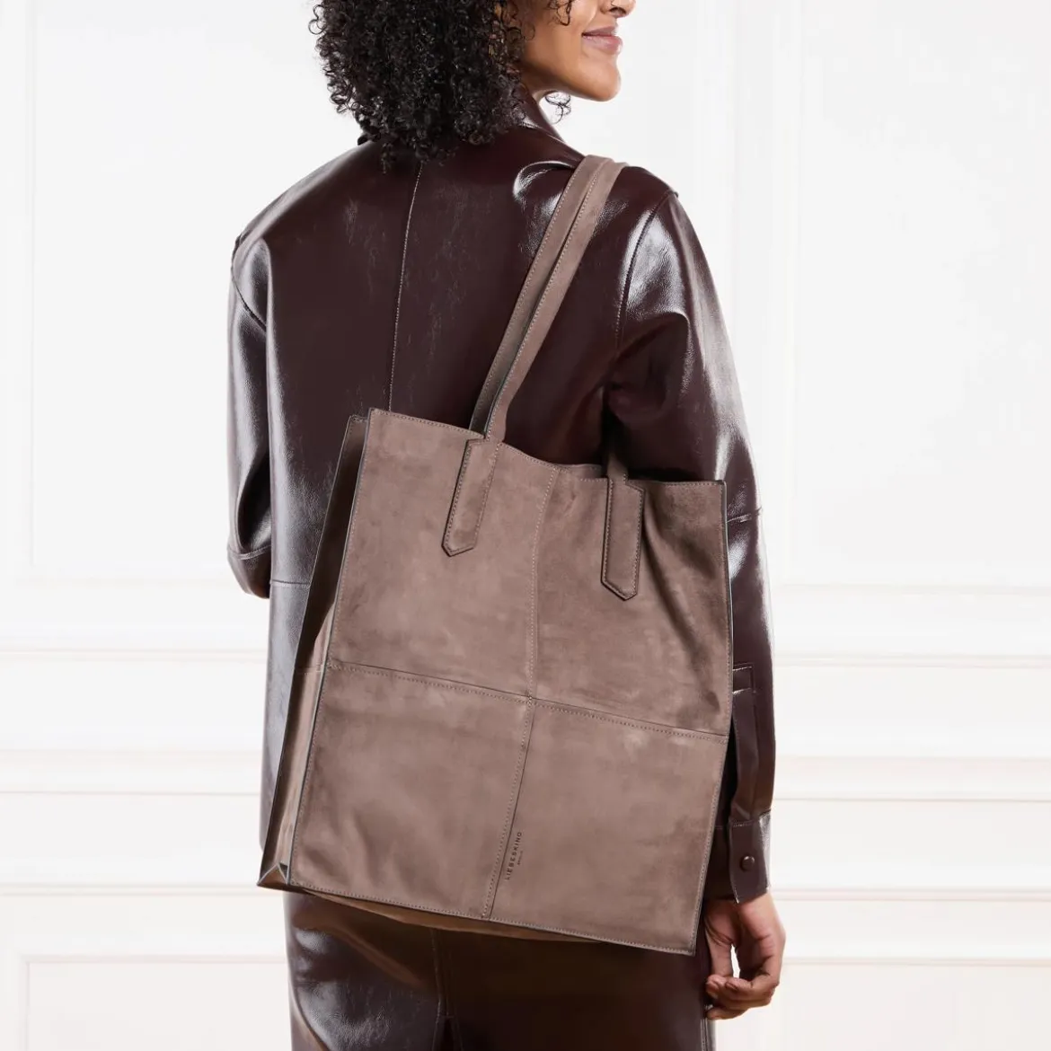 Liebeskind Berlin Amy Suede Vegan Neutral Grey Tote