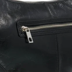 Liebeskind Berlin Moon With Zips Lack Distressed Black Crossbody Bag