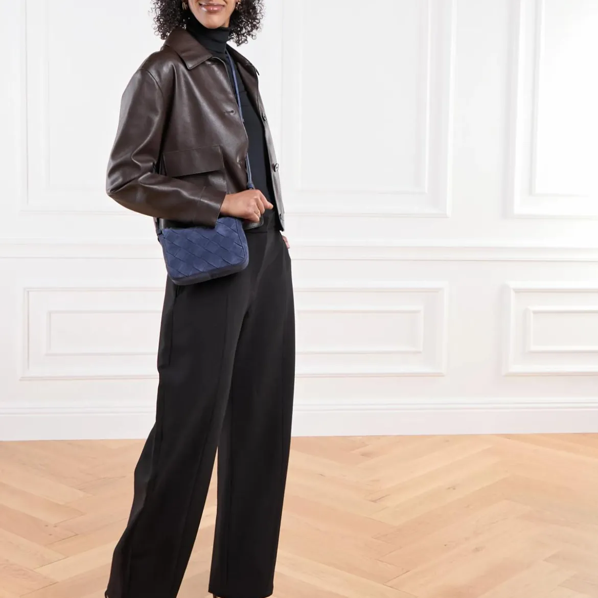 Liebeskind Berlin Sky Ii Woven Promo Suede + Tokyo Sheep Peacoat Crossbody Bag