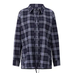 Lis Lareida Karierte Hemdbluse Celina Dunkelblau Bluse