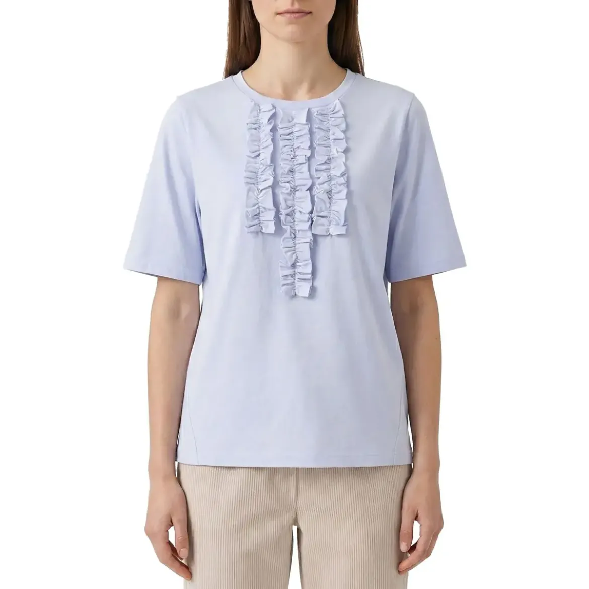Lis Lareida T-Shirt Marylou mit Rüschen blau T-Shirt