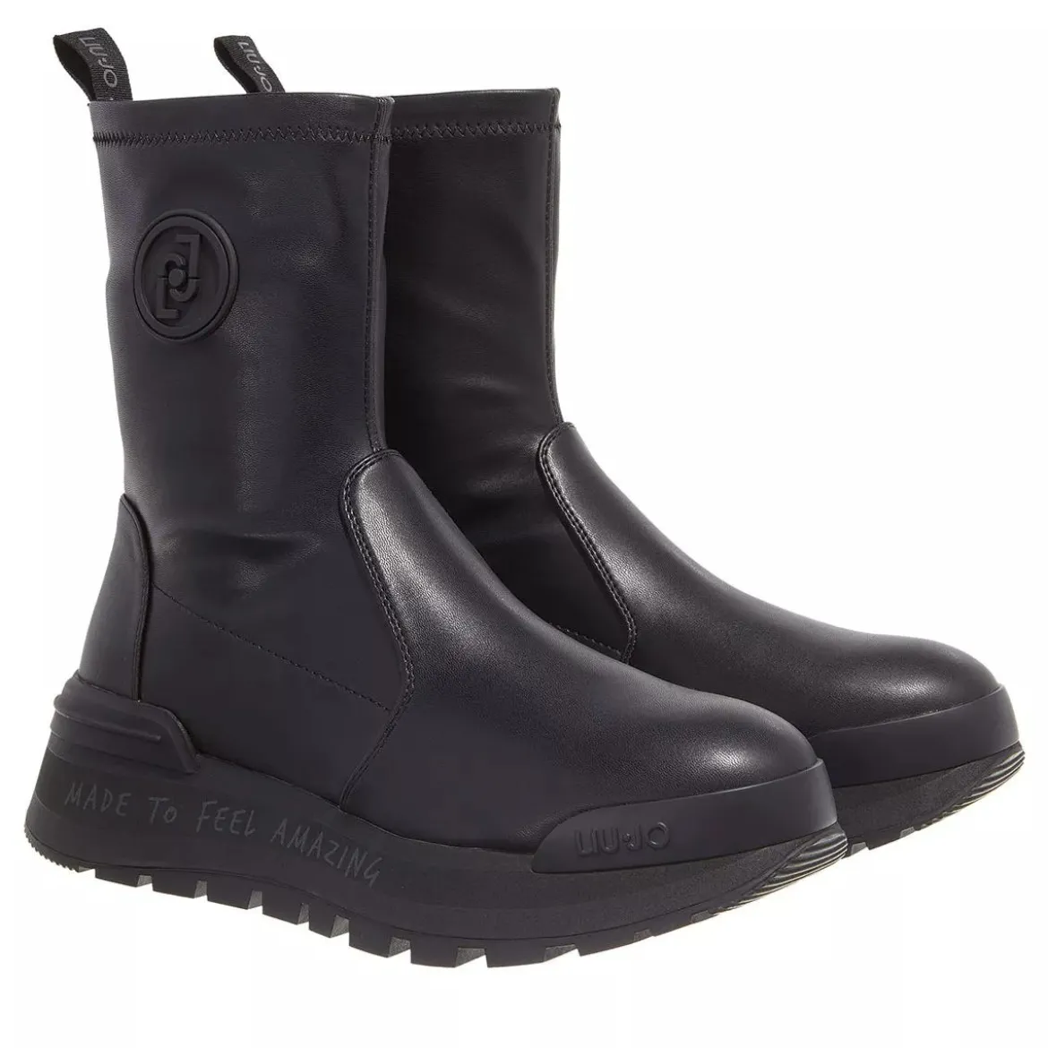 LIU JO Amazing 22 Mid Sneaker Stretch Spreading Black Stiefeletten