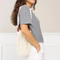 Longchamp Le Pliage Filet Ecru L Shopper