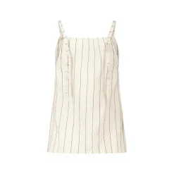 LouLou Gestreiftes Top Eos aus Leinen-Mix Beige Top