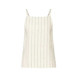 LouLou Gestreiftes Top Eos aus Leinen-Mix Beige Top