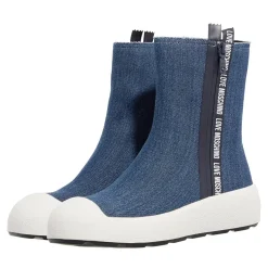 Love Moschino Race Love Sneakers Donna Azzurro High-Top-Sneaker