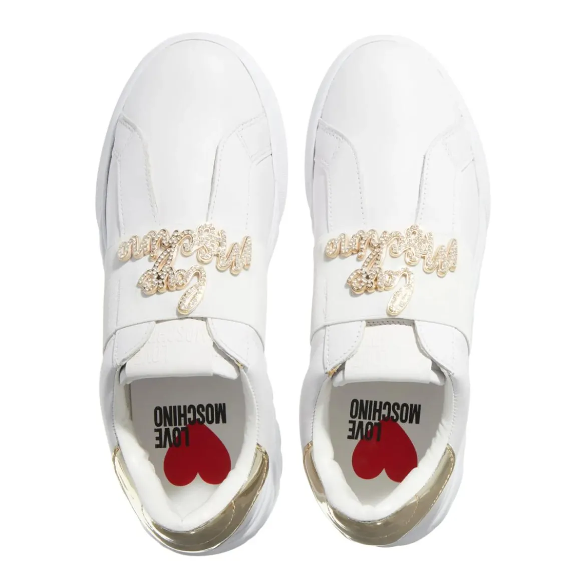 Love Moschino Sneakers Donna Bianco+Platino Low-Top-Sneaker
