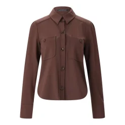 Luisa Cerano Hemdbluse aus Viskose-Mix braun Bluse