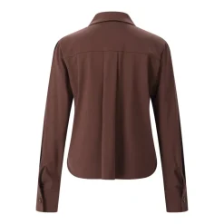 Luisa Cerano Hemdbluse aus Viskose-Mix braun Bluse