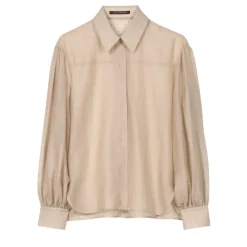 Luisa Cerano Hemdbluse mit Glitzersteinen soft camel Bluse