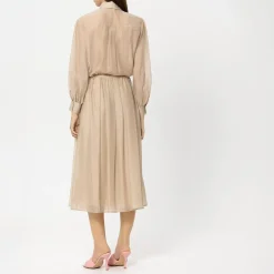 Luisa Cerano Hemdbluse mit Glitzersteinen soft camel Bluse