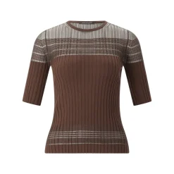 Luisa Cerano Kurarmpullover aus Feinstrick braun Pullover