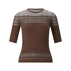 Luisa Cerano Kurarmpullover aus Feinstrick braun Pullover