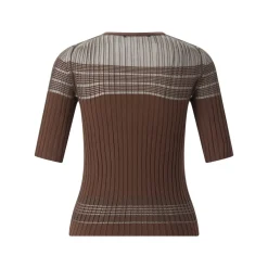 Luisa Cerano Kurarmpullover aus Feinstrick braun Pullover
