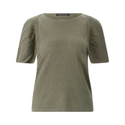 Luisa Cerano Kurzarmpullover aus Leinen grün Pullover