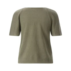 Luisa Cerano Kurzarmpullover aus Leinen grün Pullover