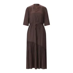 Luisa Cerano Midikleid aus Satin braun Maxikleid