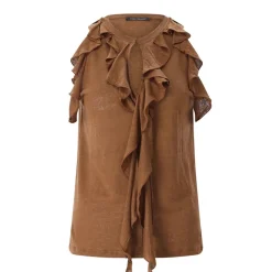 Luisa Cerano Neckholder Top aus Leinen braun Top