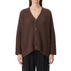 Luisa Cerano Strickjacke aus Alpaka & Wolle braun Strickjacke
