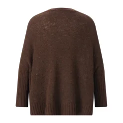 Luisa Cerano Strickjacke aus Alpaka & Wolle braun Strickjacke