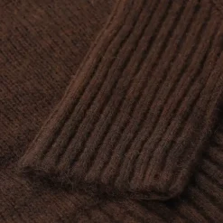 Luisa Cerano Strickjacke aus Alpaka & Wolle braun Strickjacke