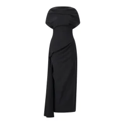Magda Butrym Maxikleid aus Wolle schwarz Maxikleid