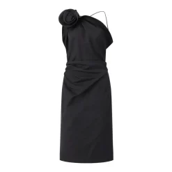 Magda Butrym Midikleid aus Baumwoll-Seiden-Mix schwarz Minikleid