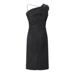 Magda Butrym Midikleid aus Baumwoll-Seiden-Mix schwarz Minikleid