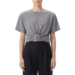 Magda Butrym T-Shirt mit Knoten-Detail grau T-Shirt