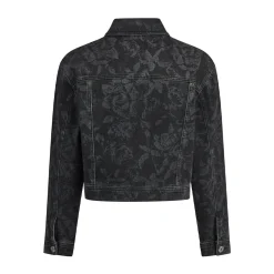 Marc Aurel Black Denim Jeansjacke mit Rosenprint schwarz Jeansjacke