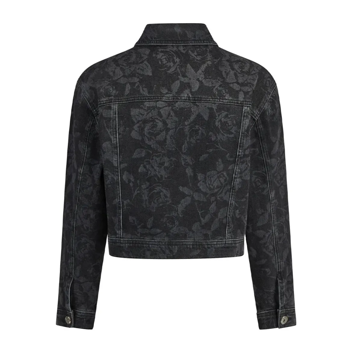 Marc Aurel Black Denim Jeansjacke mit Rosenprint schwarz Jeansjacke
