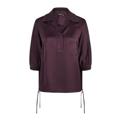 Marc Aurel Das Poloshirt aus Viskose mit Strickkragen aus fli lila Bluse