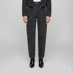 Marc Aurel Der Print verleiht dieser Barrel-Fit-Jeans einen b schwarz Ausgestellte Jeans