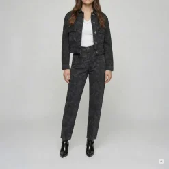 Marc Aurel Der Print verleiht dieser Barrel-Fit-Jeans einen b schwarz Ausgestellte Jeans