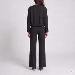 Marc Aurel Diese Blousonjacke mit Satin-Paspel aus Super-Stre schwarz Blouson
