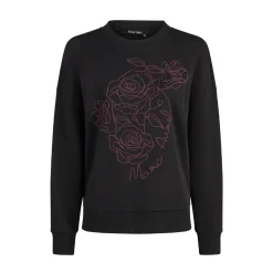 Marc Aurel Dieser Sweater mit Kurbelstickerei überzeugt mit e schwarz Sweatshirt