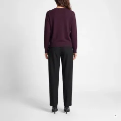Marc Aurel Dieser V-Ausschnitt-Pullover aus Cotton/Wool-Mix m lila Pullover